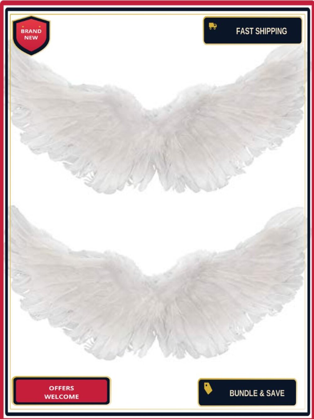 Angel Wings 2 Pack Feather Costume Set Halloween Cosplay